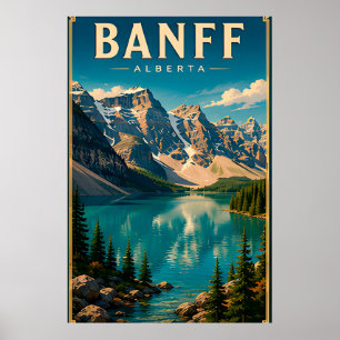 🏔️ Banff Alberta Mountain Lake Poster