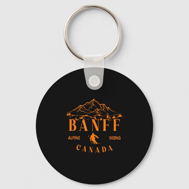 Banff Canada Alpine Skiing Ski Resort Mountain Sou Keychain (Front)