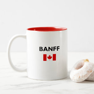 Banff Canada Canadian Flag Light-Color Two-Tone Coffee Mug