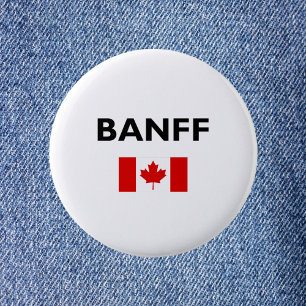 Banff Canada Canadian Flag Light-Colour 2 Inch Round Button