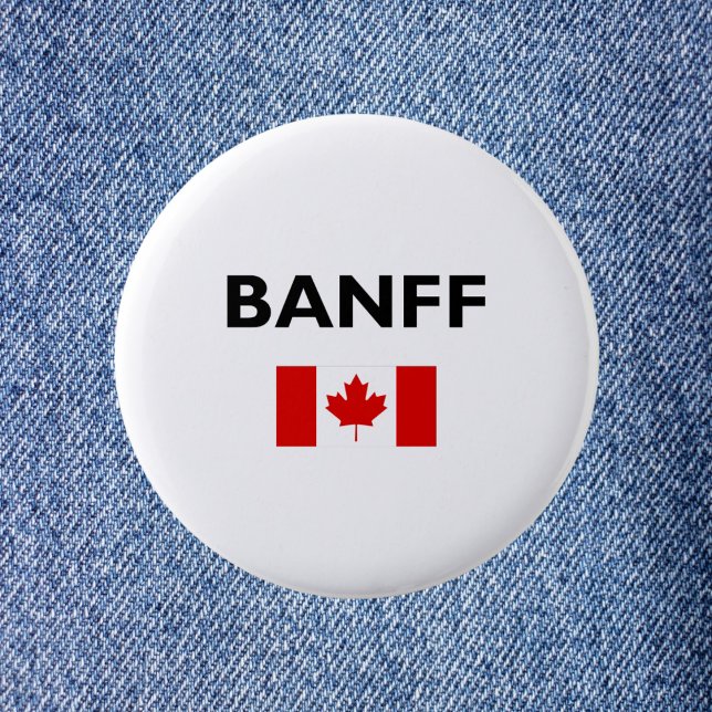 Banff Canada Canadian Flag Light-Colour 2 Inch Round Button (Creator Uploaded)