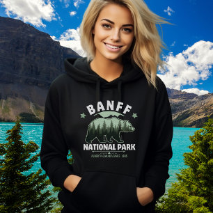 Banff Canada Souvenir – Wild Bear in Pine Forest  Hoodie