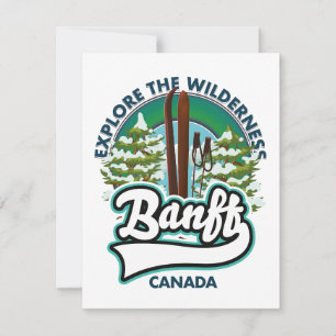 banff canada to ski logo card