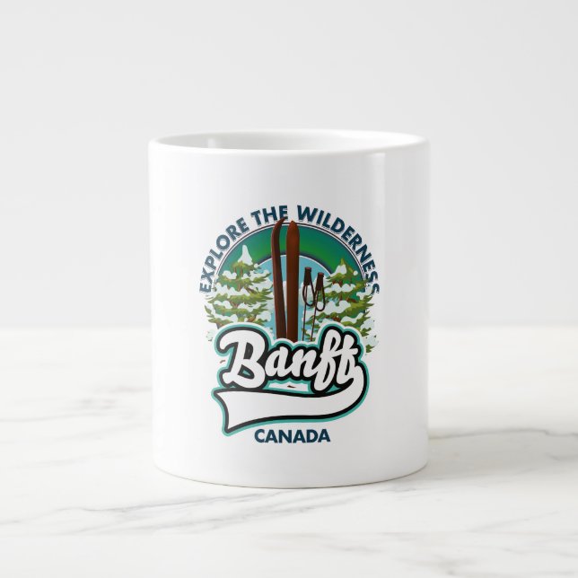 banff canada to ski logo large coffee mug (Front)