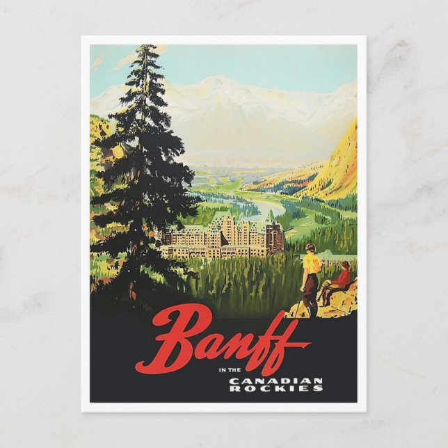 Banff Canada vintage travel postcard (Front)