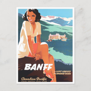 Banff Canada vintage travel postcard