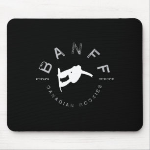 Banff Canadian Rockies Norquay Vintage Snowboardin Mouse Pad
