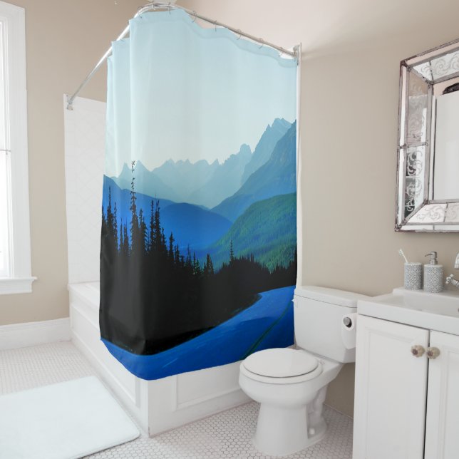 Banff Jasper Blues Shower Curtain (In Situ)