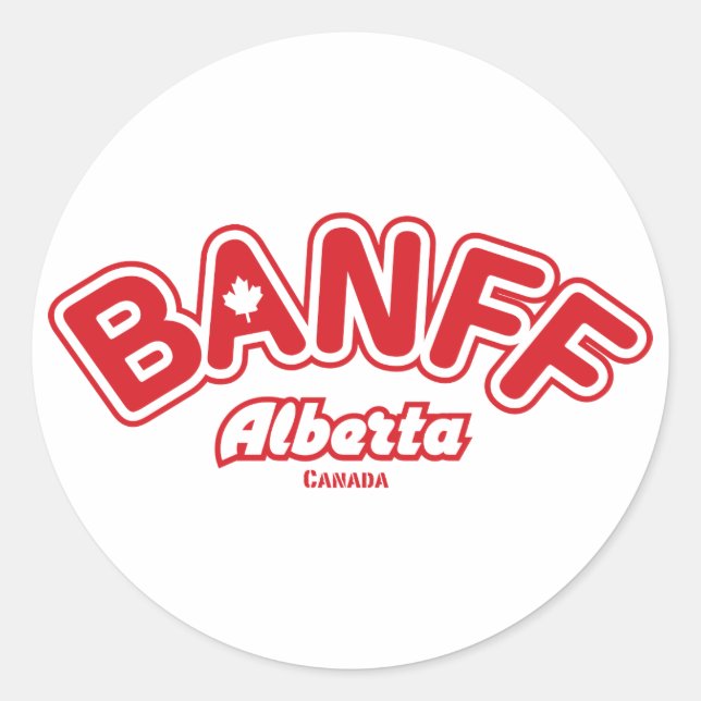 Banff Leaf Classic Round Sticker (Front)