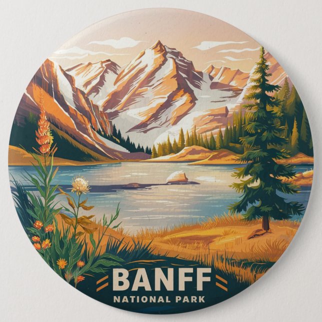 Banff National Park 6 Inch Round Button (Front)