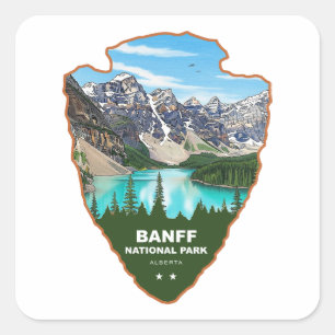 Banff National Park Alberta Arrowhead Square Sticker