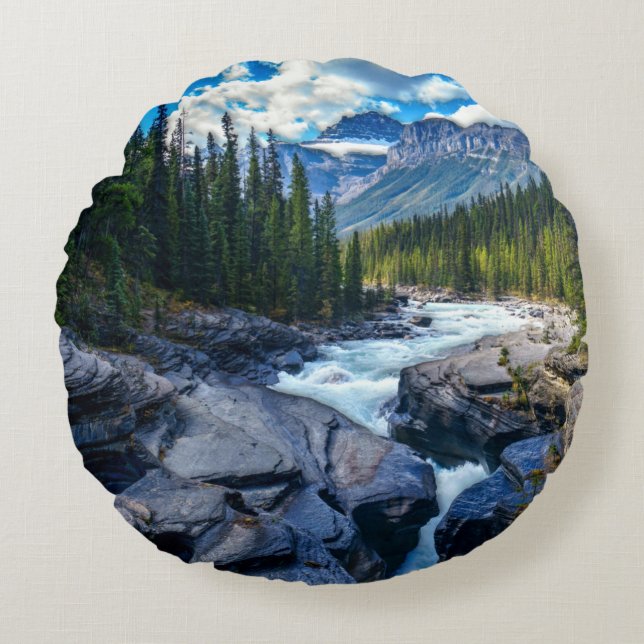 Banff National Park Alberta Canada Round Pillow (Front)