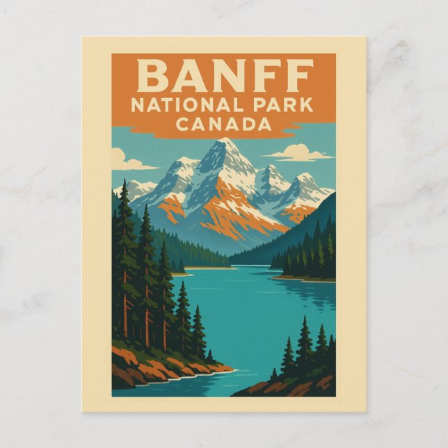 Banff National Park Alberta Canada Vintage Postcard (Front)