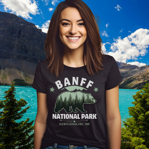Banff National Park Canada – Bear and Forest Tri-Blend Shirt