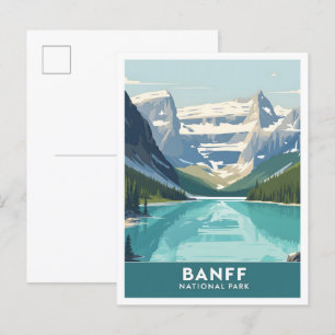 Banff National Park Canada Travel Illustration Postcard