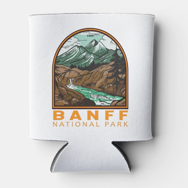 Banff National Park Canada Travel Vintage Can Cooler (Front)