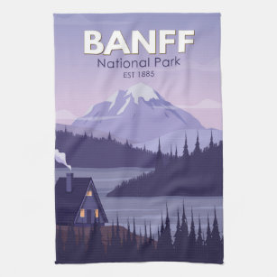 Banff National Park Canada Travel Vintage Kitchen Towel