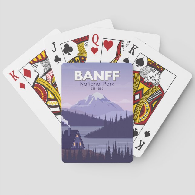 Banff National Park Canada Travel Vintage Playing Cards (Back)