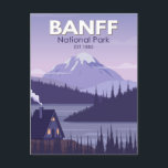 Banff National Park Canada Travel Vintage Postcard<br><div class="desc">Banff National Park vector artwork design. The park is Canada’s first national park and is part of the Canadian Rocky Mountain Parks UNESCO World Heritage Site.</div>