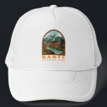 Banff National Park Canada Travel Vintage Trucker Hat<br><div class="desc">Banff National Park vector artwork design. The park is Canada’s first national park and is part of the Canadian Rocky Mountain Parks UNESCO World Heritage Site.</div>