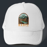 Banff National Park Canada Travel Vintage Trucker Hat<br><div class="desc">Banff National Park vector artwork design. The park is Canada’s first national park and is part of the Canadian Rocky Mountain Parks UNESCO World Heritage Site.</div>