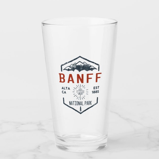 Banff National Park Canada Vintage Distressed  Glass (Front)