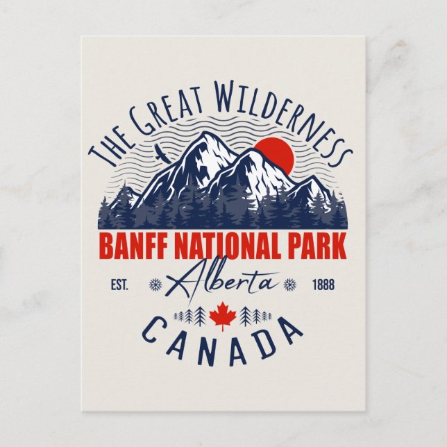 Banff National Park Canada Vintage Distressed Postcard (Front)