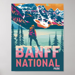 Banff National Park Canada Vintage Travel Place Poster