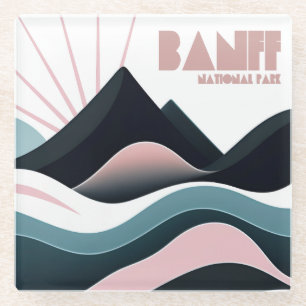 Banff National Park Coloured Hills Glass Coaster