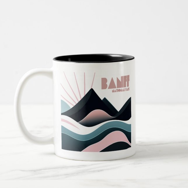 Banff National Park Coloured Hills Two-Tone Coffee Mug (Left)