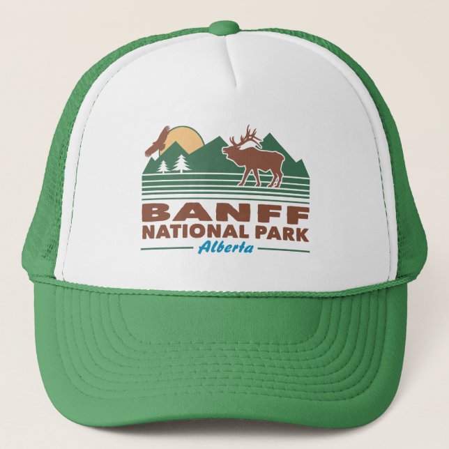 Banff National Park Elk Trucker Hat (Front)