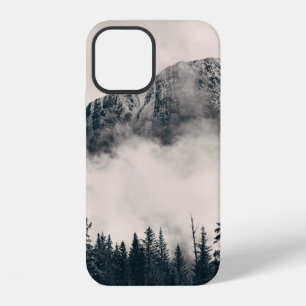 Banff national park foggy mountains and forest in  iPhone 12 case