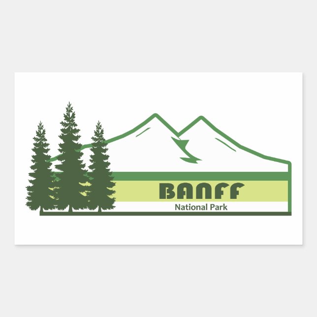 Banff National Park Green Stripes Sticker (Front)