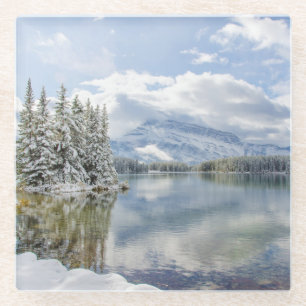 Banff National Park in winter Glass Coaster