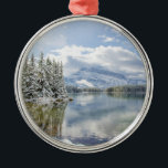 Banff National Park in winter Metal Ornament<br><div class="desc">This photo features Banff National Park in winter,  Canada.</div>