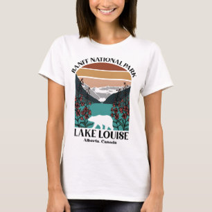 Banff National Park Lake Louise Retro Rustic Flora T-Shirt
