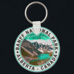 Banff National Park Moraine Lake Alberta Canada Keychain<br><div class="desc">Banff National Park Moraine Lake Alberta Canada magnet. Banff National Park Canada Vintage design makes a great Christmas or Birthday gift for fans of Canadian National Park. This design is a perfect gift for skiing lovers in Canada Outdoors.</div>