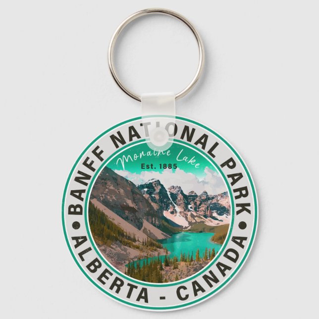 Banff National Park Moraine Lake Alberta Canada Keychain (Front)