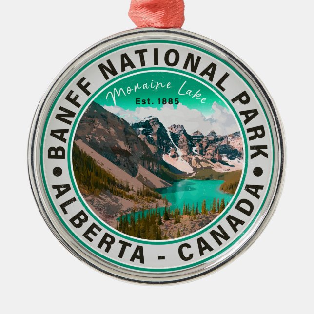 Banff National Park Moraine Lake Alberta Canada Metal Ornament (Front)