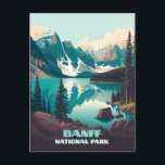 Banff National Park Moraine Lake Retro  Postcard<br><div class="desc">Display the turquoise waters of Moraine Lake in Alberta,  Canada’s Banff National Park.</div>