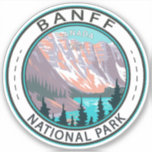 Banff National Park Moraine Lake Vintage<br><div class="desc">Banff National Park vector artwork design. The park is Canada’s first national park and is part of the Canadian Rocky Mountain Parks UNESCO World Heritage Site.</div>