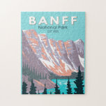 Banff National Park Moraine Lake Vintage Jigsaw Puzzle<br><div class="desc">Banff National Park vector artwork design. The park is Canada’s first national park and is part of the Canadian Rocky Mountain Parks UNESCO World Heritage Site.</div>