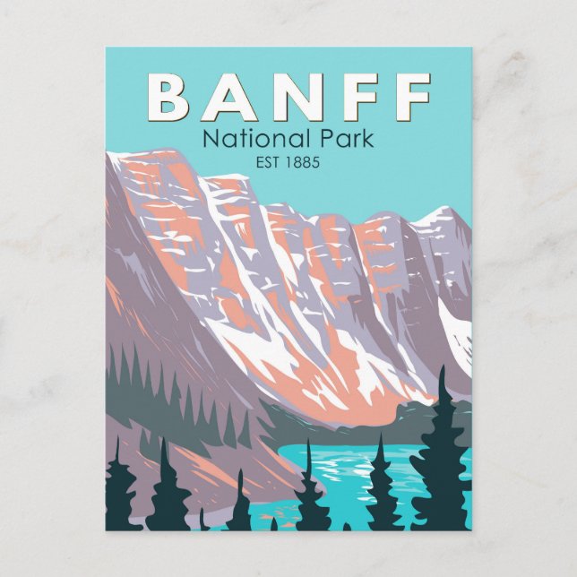 Banff National Park Moraine Lake Vintage Postcard (Front)