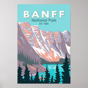 Banff National Park Moraine Lake Vintage Poster