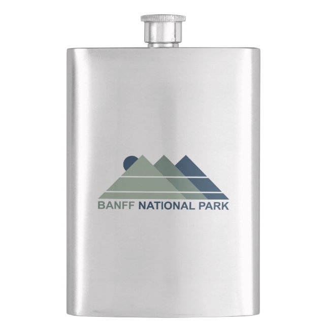 Banff National Park Mountain Sun Hip Flask (Front)