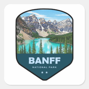 Banff National Park Shield Square Sticker