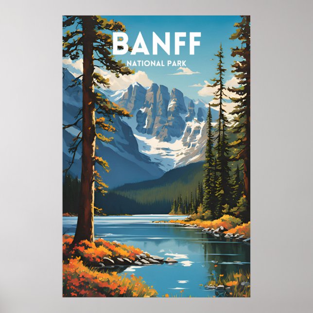 Banff National Park Traditional Travel Poster (Front)