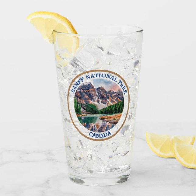 Banff National Park Watercolor Painting Glass (Front Ice)