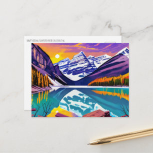 Banff Retro Poster Painting Postcard