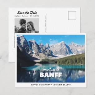 Banff Wedding Save the Date Retro Postcard